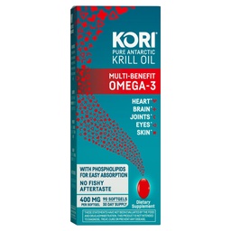 Kori krillõli Omega 3 täiendus, Antarktika krillõli koos ülima imendumisega vs kalaõli Alternatiivne, 400 mg Softgels, 90 Softgels, EPA & DHA