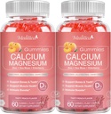 1200mg Kaltsiumkummid koos D3,K2,Zinc - Taimekompleks Kaltsium Magneesium Lisa glütsinaat, kaalium, Vitamiin C & Terve looduslik toit luu ja immuunsüsteemi tugi - 120 närimiskummi suhkruvaba