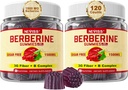 NEVISS Berberine Supplement 1500mg, AMPK Activator 3G Prebiootiline kiud, B1 B3 B6, Sugar Free Berberine HCL Gummies naistele ja meestele - toetab immuunsüsteemi, seedetrakti, 2pack 120 Cts