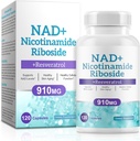 NAD täiendus meestele ja naistele - liposomaalne nikotiinamiid Riboside, Quercetin, NAD + Täiendus koos Resveratrooliga 910mg - toetab lihaseid, aju, energiat, 120 kapslit