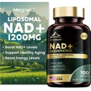 Liposomal NAD+ Lisa 1200mg Trans Resveratrol - Boost NAD + Tasemed, energia ja vananemisvastane tugi - Vegan, 100 Softgels