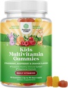 Taimepõhised lapsed Multivitamiinid Kummid - Laste multivitamiin Immuunsüsteemi toetamine vitamiinidega A, C, D3, E, B6 ja B12, tsink ja jood - Laste vitamiinid Näritav valem tugeva tervise jaoks - 90 Count