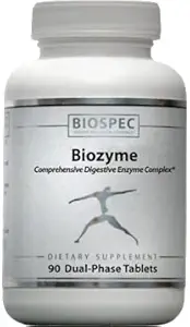 BIOZYME: Täielik suure potentsiaaliga seedeensüümide kompleks Faas tabletid vabastavad Betaine HCl, Pepsiin, Bromelain ja Papain maos ning pankreatin, trüpsiin, kümotrüpsiin ja Ox Bile kaksteistsõrmiksoole piirkonnas maksimaalse efektiivsuse saavutamiseks. 90 kahefaasilist tabletti