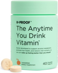 H-PROOF Iga kord, kui joote vitamiini, maksa tervist ja immuunsust elektrolüütide, piimaohaka ja vitamiinidega B & C - 40 närimistabletti (20 portsjonit), vegan, mandariini