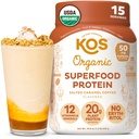 KOS Veganvalgu pulber, soolatud karamelli kohv - madala süsivesikusisaldusega hernevalgu segu, mahetaim supertoit, mis on rikas vitamiinide ja mineraalide poolest - Keto, piimavaba - eine asendamine naistele ja meestele - 15 serveerimist