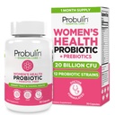 Probuliin Naiste probiootikum - Vaginaalne, TÜ, soolestik ja immuuntervis Lactobacillus Reuteri - 20 miljardit CFU, 12 probiootilist tüve ja prebiootikume - 30 vegan, gluteenivabad kapslid kogu keha heaolu jaoks