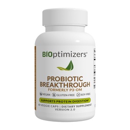 BiOptimizers Probiootiline läbimurre - Lactobacillus Plantarum OM Probiootikumid ja prebiootikumid Terviselisa soolestikule, seedetraktile ja immuunsüsteemile Probiootikumid naistele Eakatele naistele - 60 vegankapslit