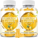 Berberine Gummies koos Ceylon Cinnamon 1500mg kõrge potentsi Berberine HCL täiendus immuunsüsteemi ja ainevahetuse toetamine, suhkruvaba, ananassimaitse - 120 krahv