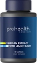 ProHealth Valerian Extract + Sidrun Balm ( 60 kapslit) 160 mg Valerian + 80 mg Sidrun Balm | Lõõgastus & Sleep Support | No Morning Grogginess | Vegan | Gluteenivaba | Sojavaba