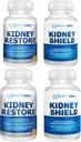 Neerude taastamine & neerukilp 4-Pack Bundle Pills - Natural Neerud Support Supplement Neerude Puhastamiseks Detox & Remont - Põhjalik Neerude Ja Neerude Tervise Täiendus Neerufunktsiooni Toetamiseks