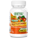 DEVA Vegan Multivitamiinide ja mineraalainete täiendus - üks igapäevane vitamiini valem rohelistega - rauavaba - 90 kaetud tabletti, 1-pakk
