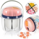 Kaasaskantav Pill Box, GloDeals Weekly Pill Korraldaja 7-päevane Travel Medicine Korraldaja BPA Vaba Niiskus Tõestatud Portable Medicine Container Vitamiinid, Kalaõlid, Toidulisandid (Pink-)