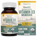 Orgaaniline vitamiin D3 5000 RÜ - 100% kogu toit ja taimepõhine kolekaltsiferoolvorm, 100% vegan D-vitamiin - täiustatud prebiootikumi ja supertoidu kompleksiga - orgaaniline, vegan, GMO ja gluteenivaba (60 kapslit)