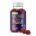 Viteey Naised Multivitamiini Gummies - Immune Support - 12 in 1 Essential Vitamiinid ja mineraalid - Vitamiin A, C, D3, E, B6, B12, Foolhape, Biotiin, Kaltsium, Tsink & More - Taimetoitlane - Vaarikamaitseline