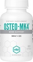 NBI Osteo-MK4 Bone Support | Vitamin D & K Complex | 45mg Vitamin K2 (MK4) for Strong Bone Health & Function | 60ct Veggie Capsules
