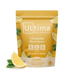 Ultima Replenisher Daily Electrolyte Powder Drink Mix – Sugar Free – Limonaad, 20 Stickpacks – Hüdratsioonipaketid 6 võtmega elektrolüütide ja jälgede mineraalidega – Keto Sõbralik, Vegan, Non-GMO