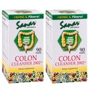 Sanar Naturals Colon Cleanser, 90 kapslit (2 Pack) - dieetkiud, taimsed ja probiootikumid Segu, seedetrakti tugi, Colon Cleanse Supplement naistele ja meestele