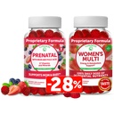 Lunakai Sünnieelne Vitamiin ja Naiste Multivitamiini Gummies Bundle - Rasedus Multivitamiini Kummi Raud ja foolhape - 100% päevane väärtus 16 olulist vitamiinide ja mineraalide - 30 päeva pakkumine