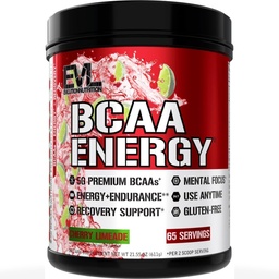 Evlution EVL BCAAs Aminohapped Pulber - BCAA Energy Pre Workout Pulber lihaste taastamiseks Lean kasvu ja vastupidavust - Rehydrating Post Treeningu taastamise Jook loodusliku kofeiiniga - Kirsi Limeade