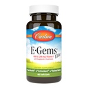 Carlson - E-Gems Elite, 400 IU E-vitamiin koos tokoferoolide ja tokotrienoolidega, südame tervis ja optimaalne heaolu, antioksüdant, 60 pehmet geeli