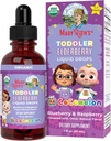 MaryRuth Organics Cocomelon Toddler Elderberry Syrup, USDA Organic Elderberry, Sugar Free Kids Immune Support Supplement for Ages 1-3 Years, Clean Label Project Verified®, Vegan, Gluteenivaba, 1 Fl Oz