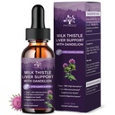 (4 Pack) Piimaohakas Vedelik tilgad Silymarin 1000mg, Maksalisandi Detox & Puhastamine Dandelion & Artišokiga, Piimaohaka orgaaniline ekstrakt Maksa parandamiseks Tervis, Vegan, Non-GMO, 1 Fl Oz