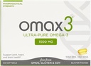 Omax3 Natural Omega 3 Fish Oil Pills 1500 MG EPA DHA - Omega3 Rasvhape Toidulisandid Lihas- ja liiges - Gluteenivaba, Wild Caught, Non GMO, 60-päevane tarne Blister pakendatud (2 kasti)