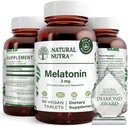Looduslik Nutra Vegani melatoniin 3mg, aitab parandada südame tervist, toetab immuunsüsteemi, aitab rakkude tervist ja südame tervist, aitab kaasa üldisele heaolule, parandab une kvaliteeti, gluteenivaba, 60 tabletti