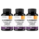Sandhu Elderberry C-vitamiin ja tsink D3-vitamiini ja kvertsetiiniga | Meeste ja naiste toidulisandid | toetab immuunsüsteemi tervist | 120 loendit (3-st pakendist)