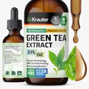 BIO KRAUTER Green Tea Extract Vedel tilgad - Roheline tee Toidulisandid - Antioksüdant Allikas - Alkohol ja suhkur vaba - 2 Fl.Oz.