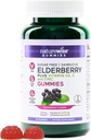 NatureWise Sambucus Elderberry Gummies - Sugar-Free - Daily Immune Support Supplement lastele ja täiskasvanutele *, C-vitamiini, D3, Tsink - Vegan, Gluteenivaba, mitte-GMO - 90 Count [45-päevane pakkumine]