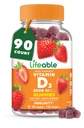 D-vitamiini kummid täiskasvanutele | 5000 IU | D3-vitamiini suurepärane maitse | Immuunsüsteemi tugi ja terved luud D-vitamiini lisand meestele, naistele | 90 Gummies | elujõuline