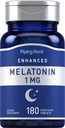 Piping Rock Melatoniin 1 mg | 180 tabletti | Täiendus täiskasvanutele | Taimetoitlane, Gluteenivaba, mitte-GMO