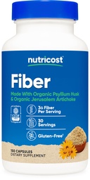 Nutrikost kiudkapslid prebiootilise kiudainelisandiga 150 kapslit - CCOF sertifitseeritud lisand, valmistatud orgaanilise Psyllium Husk & orgaanilise Jeruusalemma artišokiga, Gluteenivaba, 3 g ühe serveerimise kohta
