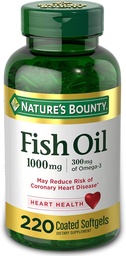 Nature's Bounty Fish Oil 1000 mg kaetud softgels, 220 Count