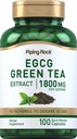 Piping Rock EGCG Green Tee ekstrakt 1800 mg | 100 kapslit | Standardiseeritud täiendus | Mitte-GMO, Gluteenivaba