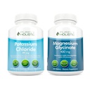 Kaaliumkloriid 99mg + magneesiumglütsinaat 400mg - 365 + 270 tabletti - taimetoitlane komplekt - valmistatud USA-s