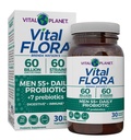 Vital Planet - Vital Flora Mehed 55+ päevane probiootikum, 60 miljardit CFU, 60 erinevat tüve, 7 orgaanilist prebiootikumi, immuunsuse tugi, gaasi leevendus, kolonn ja seedetrakti tervise probiootikumid meestele 30 kapslit