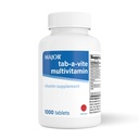 MAJOR Tab-A-Vite Multivitamiini tabletid - Gluteenivaba multivitamiin täiskasvanutele, toetab üldist tervist, Multimineral Supplement, 1000 Count