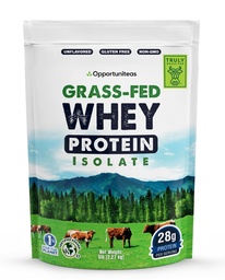 Opportuniteas Grass Fed Whey Isolaatvalgu pulber - maitsestamata 28 g valgupulber ilma kunstlike magusaineteta, hormoonivabad lehmad, mitte GMO - 5lb