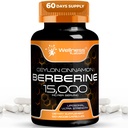 HELL LABSRX Berberine Supplement 15 000mg - Berberine koos Tseiloni kaneeliga, üldine heaolutoetuskapslid - 120 kapslit (pakk 1)
