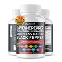 Cayenne Pepper Turmeric Lõhnatu küüslaugukaneel Fenugreek Citrus Bergamot Artišokk Mustikas Roheline Tee Must pipar - 150 kapslit - valmistatud USA-s