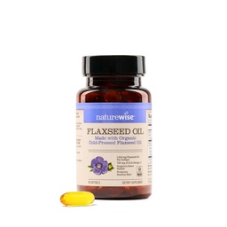 NatureWise linaseemneõli 1200 mg, kala vaba Omega 3 6 9 koos 720mg ALA, toidulisand südame tervise toetamiseks - orgaaniline, külmpressitud, mitte-GMO - 30 Softgels[1-kuu tarne]
