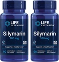 Elu pikendamine Silymarin - Piimaohaka ekstrakt - toetab maksa tervist - gluteenivaba, mitte-GMO, taimetoitlane - kaks pakendit - 2 x 90 kapslit
