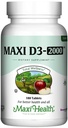 Maxi Health Kosher Vitamiin D3 2000IU - väga imenduv D-vitamiini toidulisandid tervisliku immuunvastuse, kaltsiumi imendumise, hammaste ja luude tervise jaoks - D3 Vitamiin 2000 RÜ - 180 tabletti