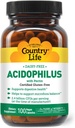 Riik Life Acidophilus Probiootiline täiendus naistele ja meestele - tavalistest allergeenidest vaba - 2,4 miljardit CFU-d seedetrakti tervise toetamiseks - piimavaba, mitte-GMO, 100 vegankapslit