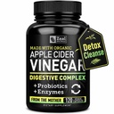 Orgaaniline õunasiidri äädikakapslid + seedeensüümid ja probiootikumid (1500 mg | 120 kapslit) Toores õunasiidri äädikapillid ja kiudaine lisa soolestiku tervisele, immuunsuse tugi, seedimine ja detox puhastamine
