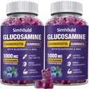 2 Pakendid Glükosamiin Chondroitin Gummies - 3000MG ekstra tugevusega ühine tugilisa koos MSM & Elderberry, paindlikkus, antioksüdant immuuntugi Kummi täiskasvanutele, meestele ja naistele