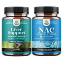 Bundle of Maks Cleanse Detox & Repair Formula and NAC Supplement N-Acetyl Cysteine 600mg - Taimne Maksatoetus Toidulisandiga Piimaohakas - Suur imendumine NAC 600 mg kapslid Glutatioon