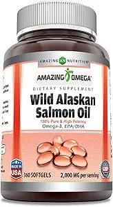 Amazing Omega Wild Alaska lõheõli 2000mg per Serving Softgels Supplement (360)